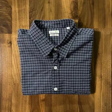 steven alan 체크 리버스 심 셔츠 네이비