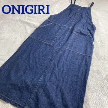 ONIGIRI 데님 원피스 뒷 리본 조절 가능