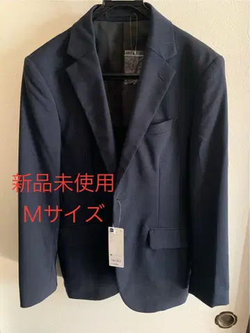 테일러드 자켓 미사용 새상품 M 네이비 글렌체크