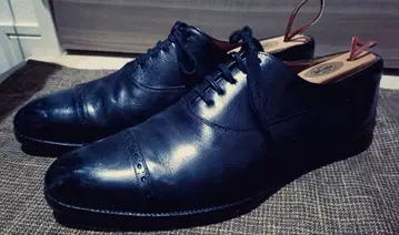 GRENSON 8사이즈 27cm 펀치드 캡토 블랙 잉글랜드제