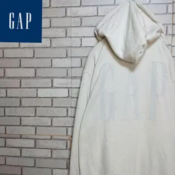 90s GAP 갭 후드티 은색 택 빅 실루엣 빅 로고!
