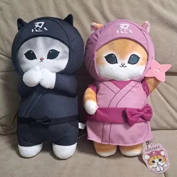 새상품 모프 샌드 mofusand 닌자냥 BIG 봉제 인형 2종 세트