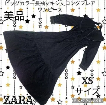새상품급 ZARA 자라 롱 원피스 맥시 길이 블랙 피터팬 칼라
