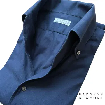 BARNEYS NEW YORK/이탈리안 칼라/다크 네이비 코튼 셔츠