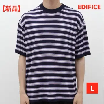[ 새상품 ] 에디피스 멀티 보더 니트 T셔츠 남성용 퍼플 L