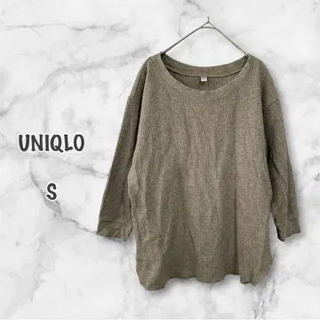 UNIQLO 와플 크루넥 T 7부 소매 셔츠 ( S ) 상의 캐주얼