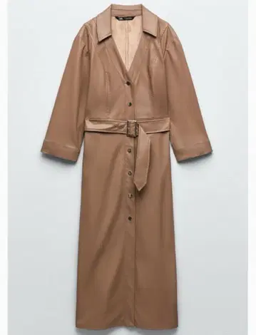Zara 인조 가죽 미디 드레스
