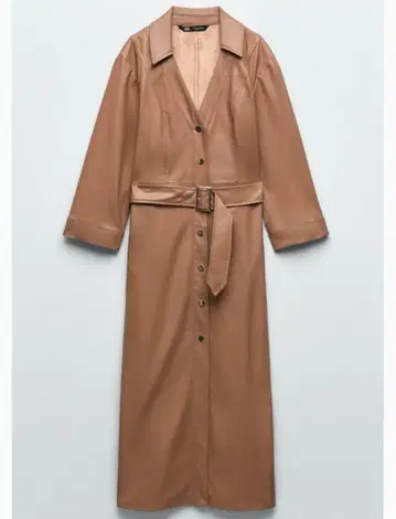 Zara 인조 가죽 미디 드레스