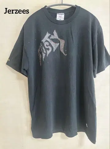 Jerzees 블랙 T셔츠 M 사이즈 그래픽 프린트 블랙