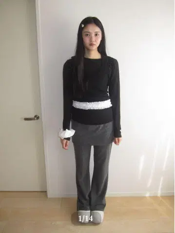 n.k atelier 레이어드 스커트 팬츠