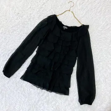 INTERESSE 인텔레세 프릴 블라우스 [ M ] 무지 고급