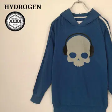 HYDROGEN 하이드로겐 후드티 해골 스컬 플로키 프린트 S