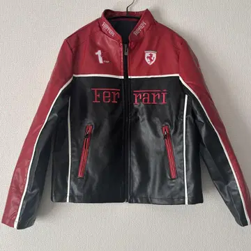 Ferrari 가죽 자켓 레드/블랙 L