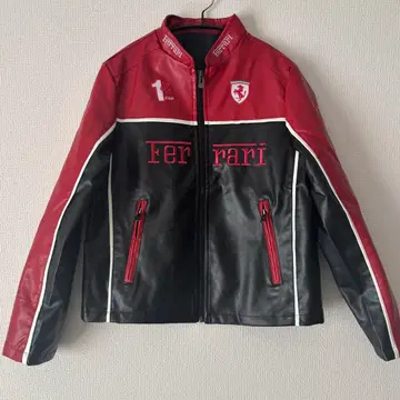 [레어] Ferrari 가죽 자켓 레드/블랙 L