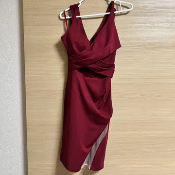 JEWELS 버건디 랩 드레스 택 포함 새상품