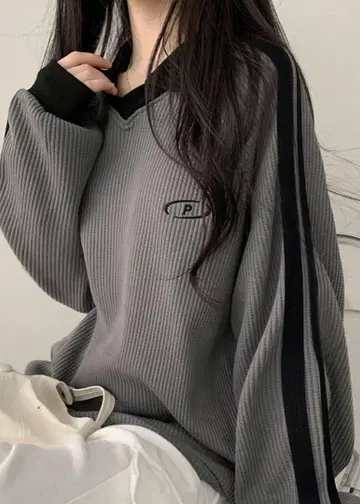 여성용 패치워크 컬러 블록 후드티 칼리지풍 긴팔 맨투맨
