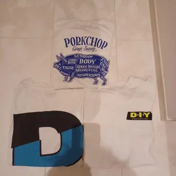 PORKCHOP & D.I.Y. 그래픽 T셔츠