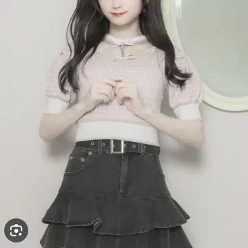pium 비쥬 초커 포함 케이프 니트