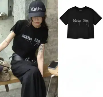 Matin Kim LOGO CROP T셔츠 M사이즈 블랙