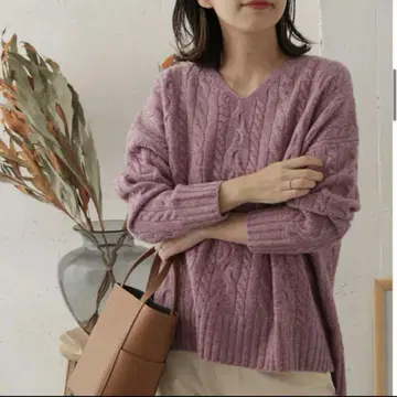 URBAN RESEARCH DOORS 해밀턴 울 아란 패턴 니트
