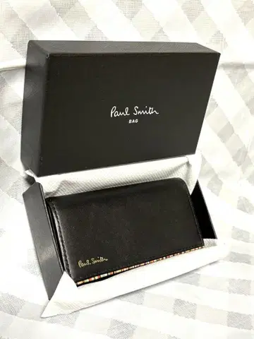 새상품급 Paul Smith 블랙 가죽 키케이스 박스 포함