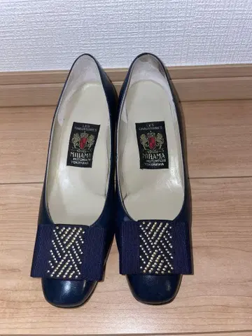 미하마 네이비 리본 포함 펌프스 23cm