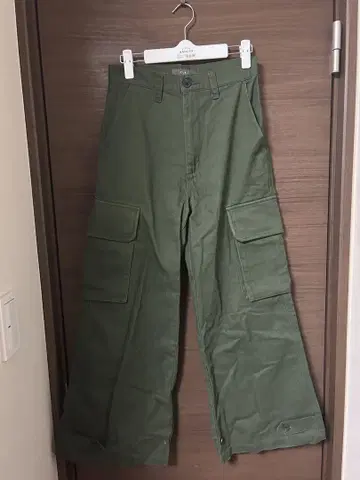 CLEL 카고 팬츠 올리브 그린 S 사이즈
