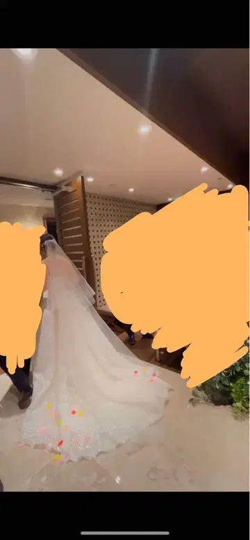 아이보리 웨딩 베일 80 x 250cm 트리트 드레싱