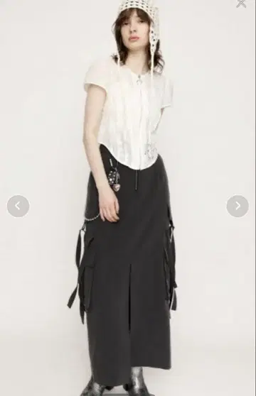 SLY 지퍼 카고 스커트 그레이 롱