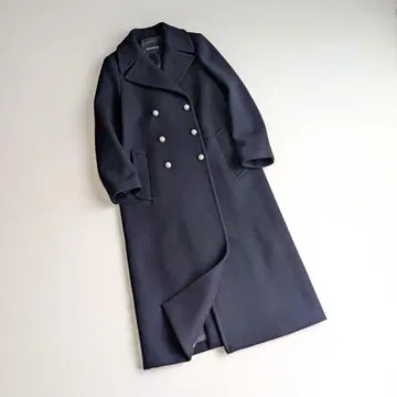 BLENHEIM 펄 버튼 롱 코트 엠프리미어