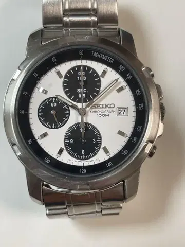SEIKO 크로노그래프 100m 팬더 다이얼