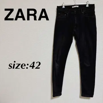 ZARA 자라 블랙 데님 스키니 데님 블랙 팬츠 블랙 데님 팬츠 42