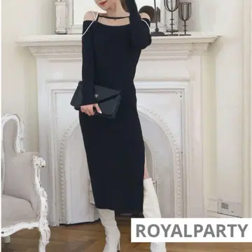 ROYALPARTY 펄 스트랩 타이트 원피스