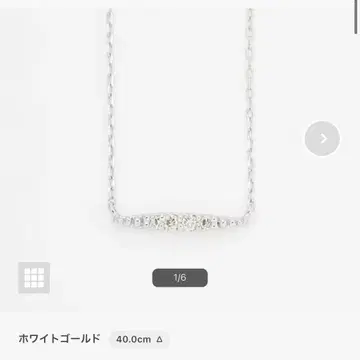 K10 화이트 골드 다이아몬드 목걸이 40cm