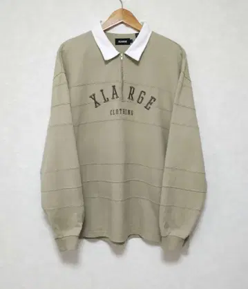 XLARGE RUGBY ZIP SHIRT L 베이지