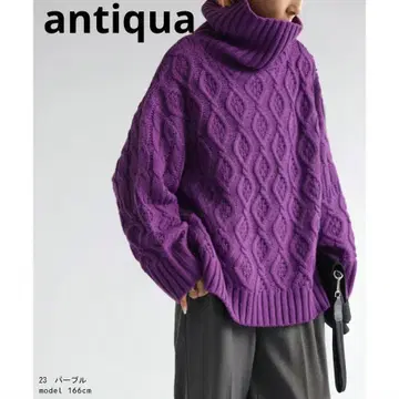 택 포함 새상품 antiqua 안티카 patterntorso 니트 퍼플