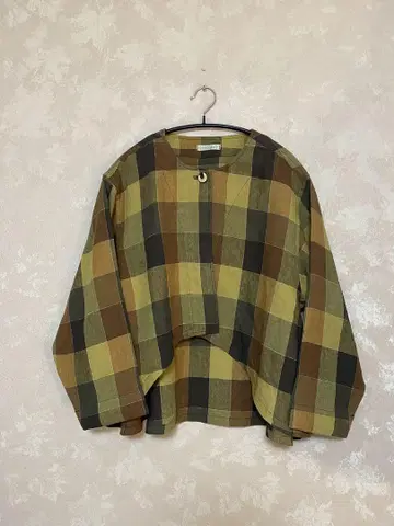 457. 린넨 자켓, 체크 무늬 가을