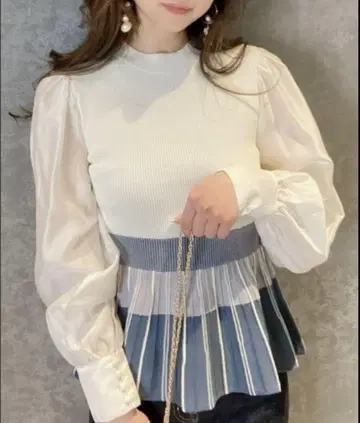 컨디션 최상 에이미 이스트 월 레이어 페플럼 니트 풀오버