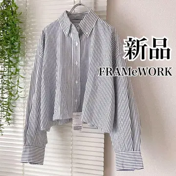 [새상품] [2025SS] FRAMeWORK 크롭 스트라이프 셔츠