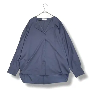 B&Y 유나이티드 애로우즈 긴팔 풀오버 블라우스 스모크 블루 면 혼방