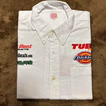 Dickies 자수 로고 화이트 워크 셔츠