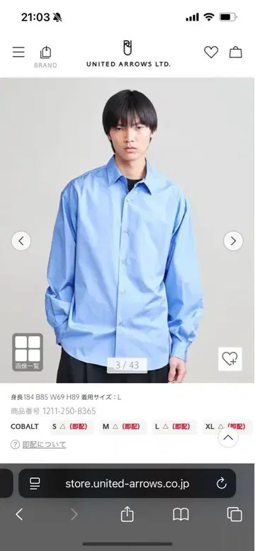 UNITED ARROWS H BEAUTY&YOUTH 컬러 셔츠