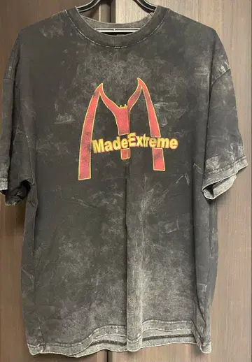 Made Extreme M 마크 더티 워시 가공 반팔 티셔츠 블랙