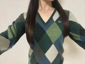 LACOSTE 다이아몬드 패턴 스웨터 사이즈 40