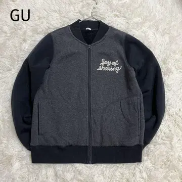 GU 지유 [ L ] 보아 블루종 자켓 속기모 따뜻한 자켓 풀 집업