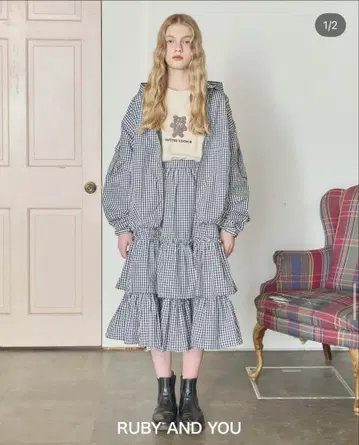 Ruby and you 나일론 체크 스커트
