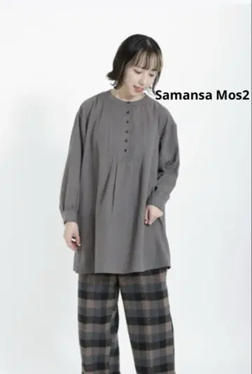 [ 새상품급 ] Samansa Mos2 리사이클얀 절개 크루넥 튜닉