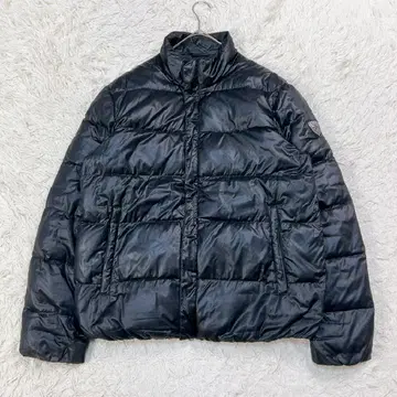 EA7 엠포리오 아르마니 다운 자켓 플레이트 로고 XL 블랙