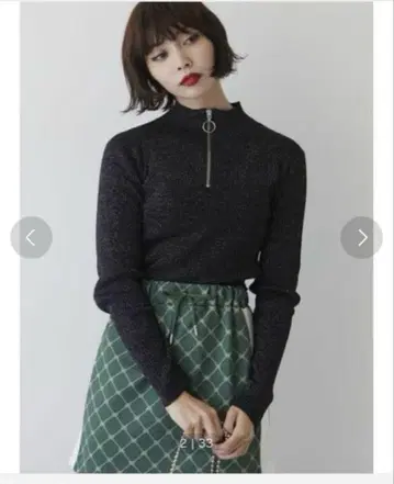 jouetie 하프 지퍼 라메 터틀