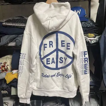 90s' USA제 FREE & EASY 후디 후드티 화이트 M 스케이트